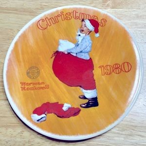 Vintage 1980 Norman Rockwell Christmas Plate "Scotty Plays Santa"